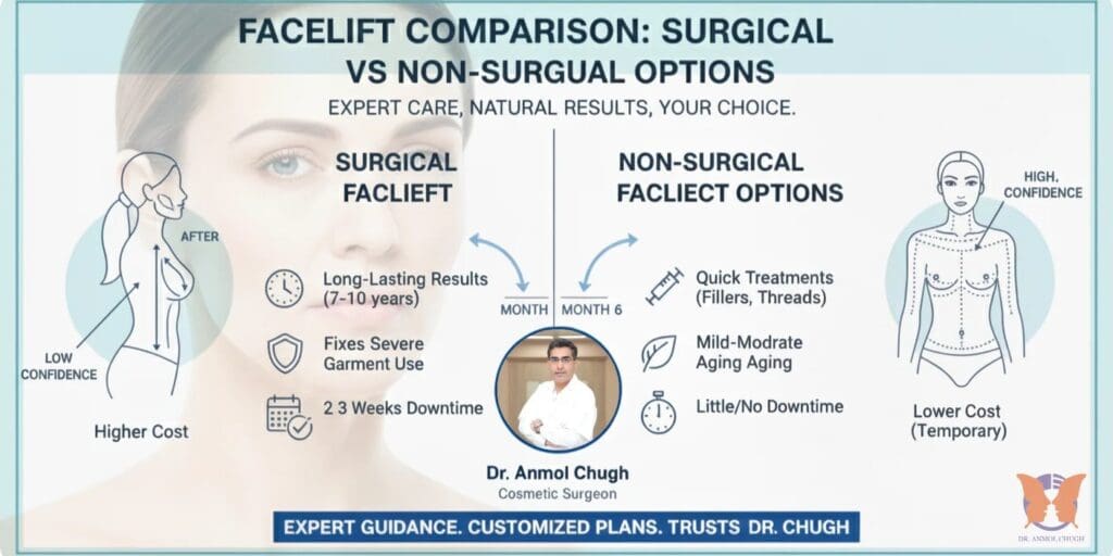 Facelift Comparison Surgical vs. Non Surgical Options