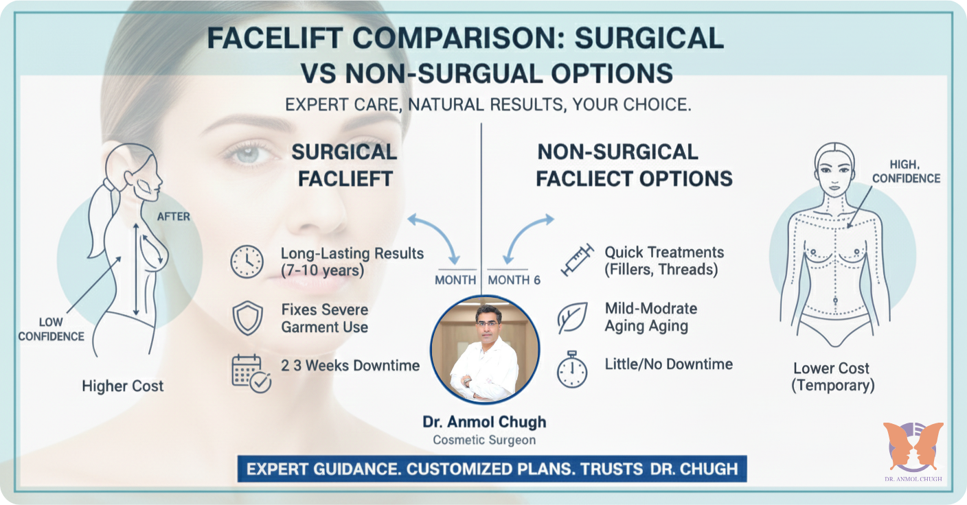 Facelift Comparison: Surgical vs. Non-Surgical Options