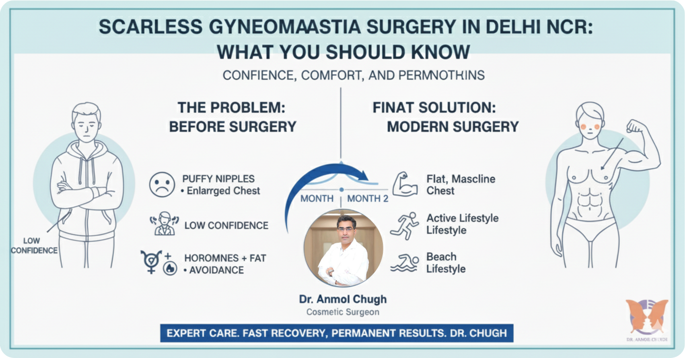 Scarless Gynecomastia Surgery in Delhi NCR What You Should Know Scarless Gynecomastia Surgery in Delhi NCR: What You Should Know