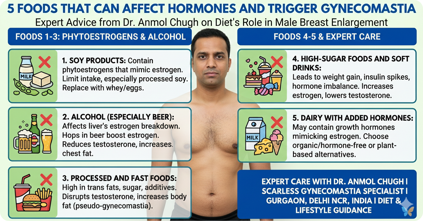 5 Foods That Can Affect Hormones and Trigger Gynecomastia