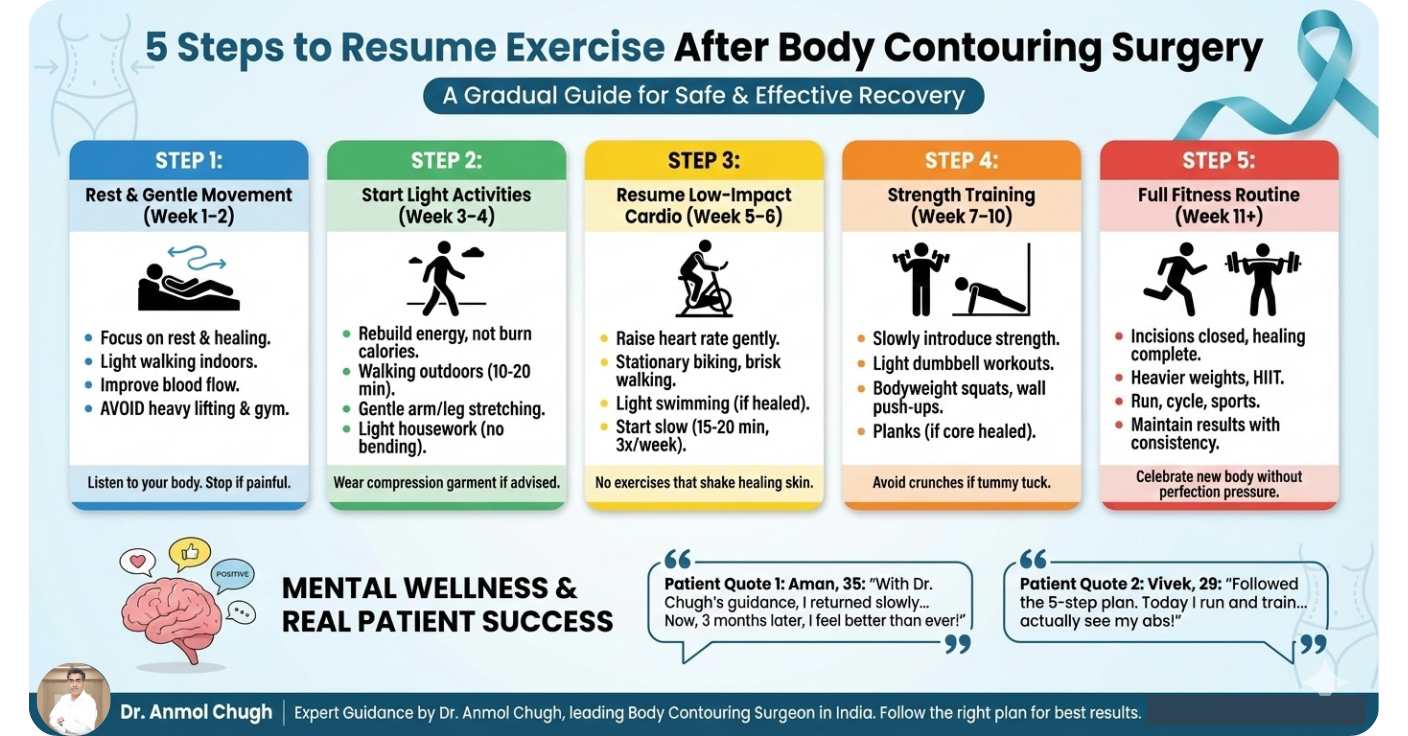 5 Steps to Resume Exercise After Body Contouring Surgery