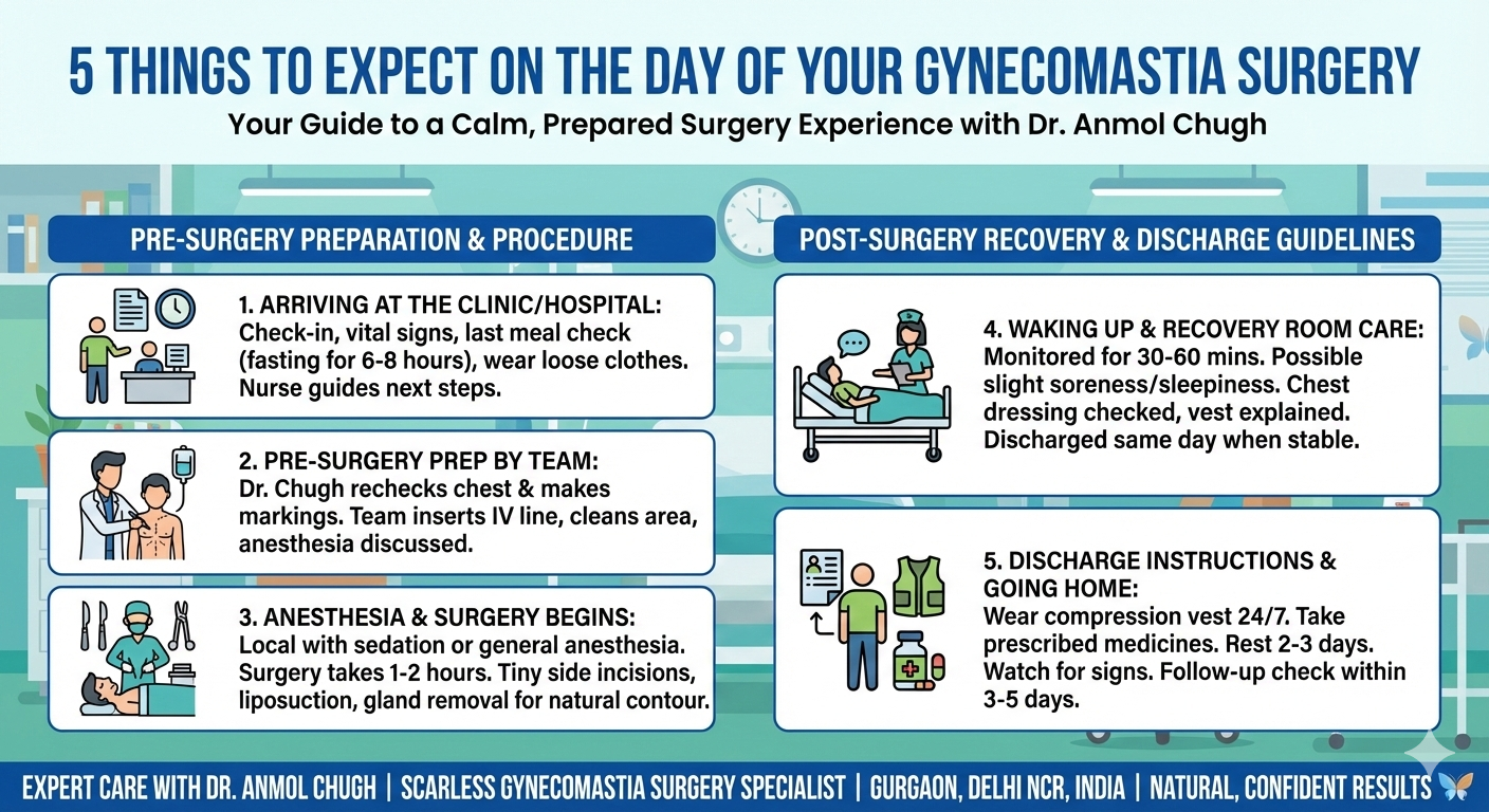 5 Things to Expect on the Day of Your Gynecomastia Surgery