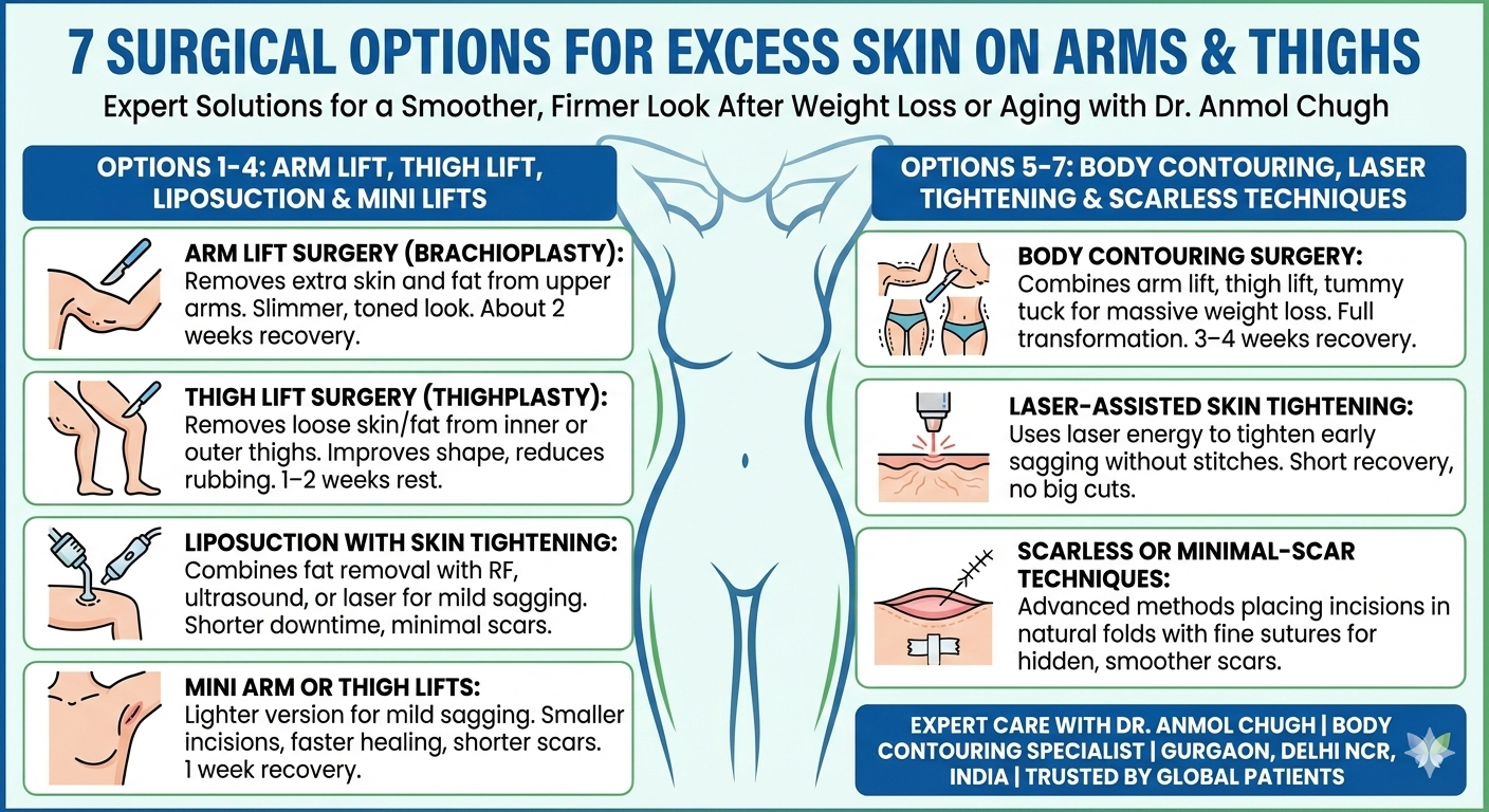 7 Surgical Options for Excess Skin on Arms & Thighs