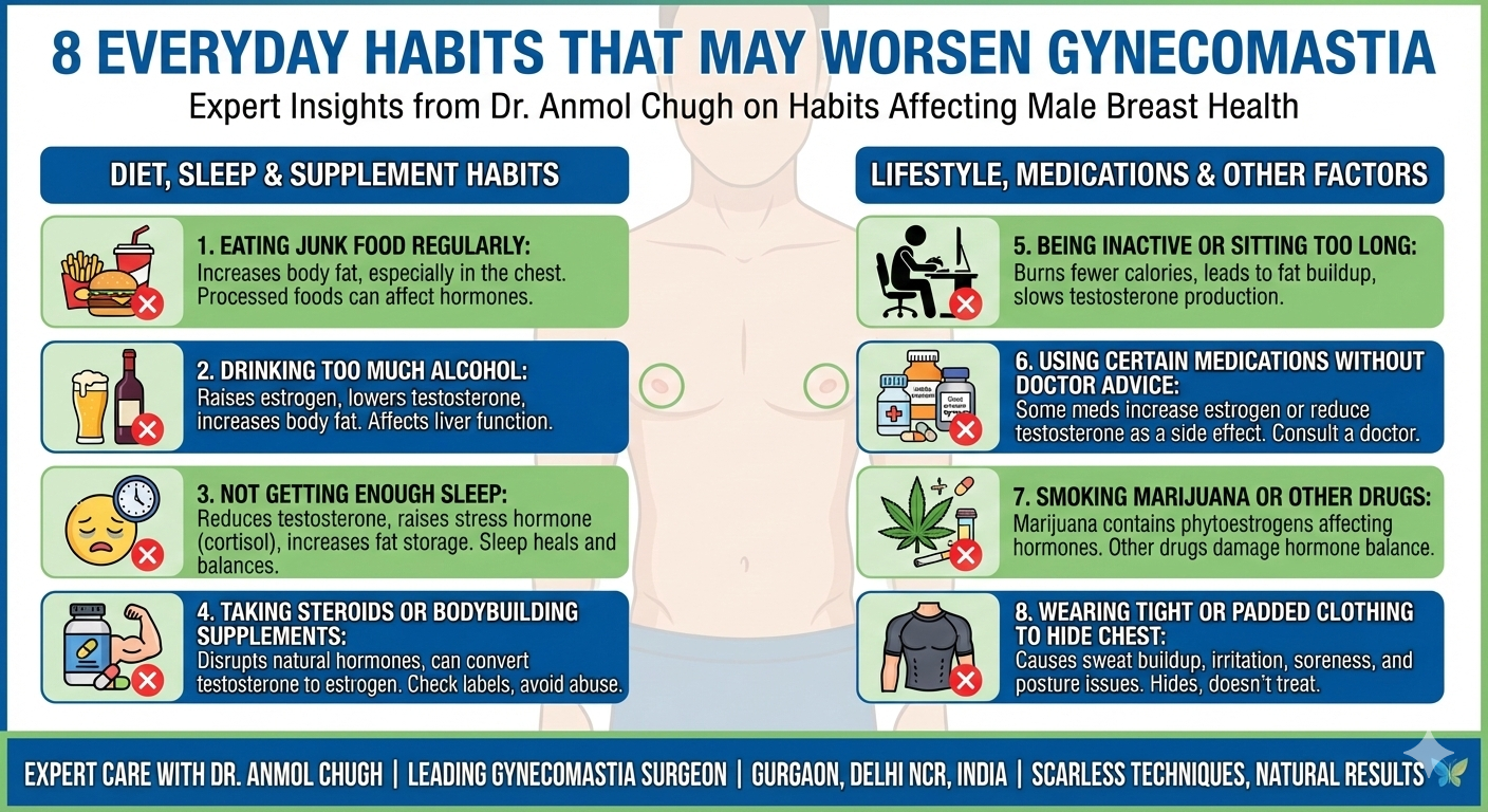 8 Everyday Habits That May Worsen Gynecomastia