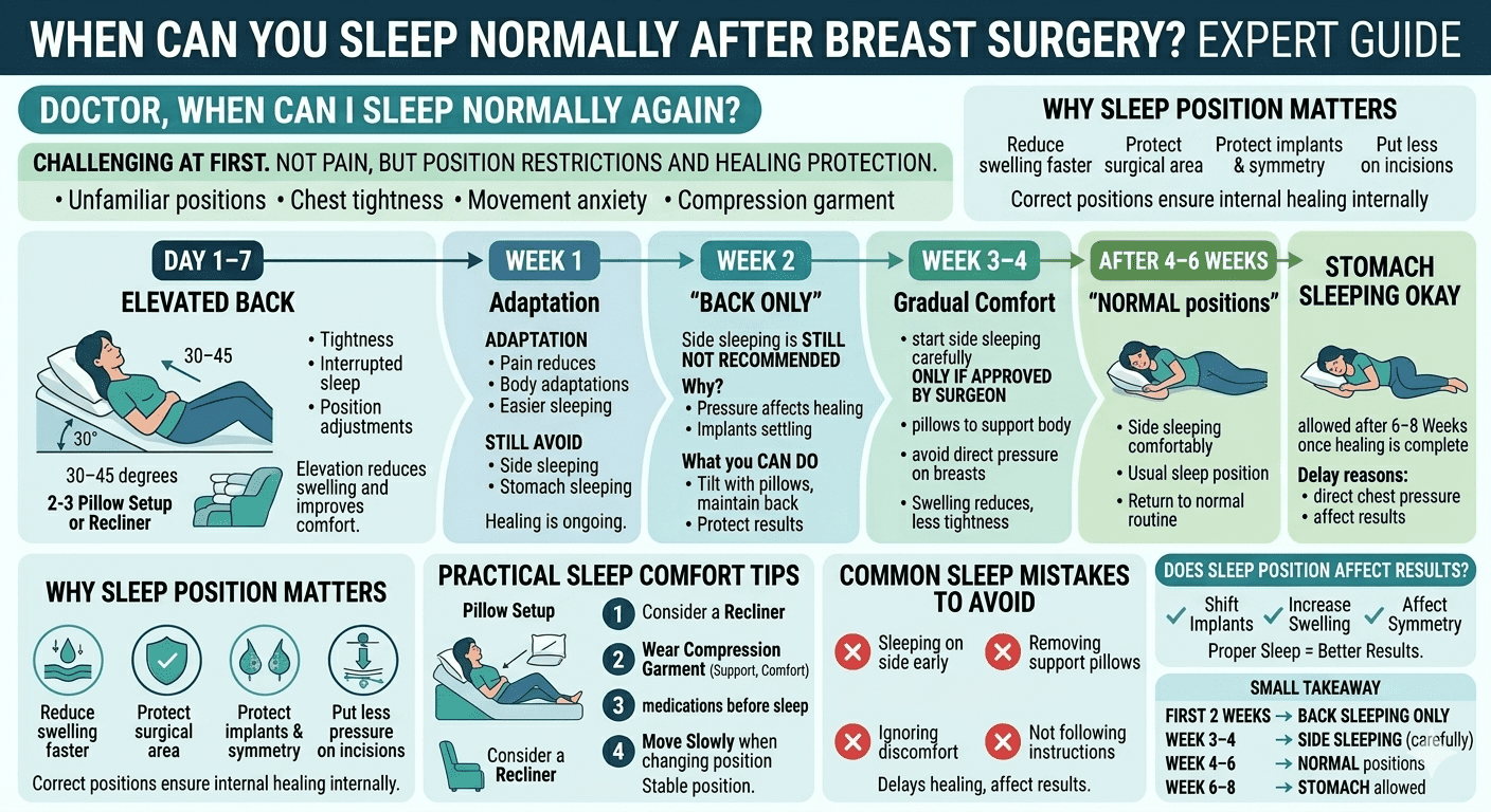 Sleeping normally after breast surgery with safe recovery tips