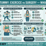 Comparison of exercise vs surgery for mummy tummy after pregnancy