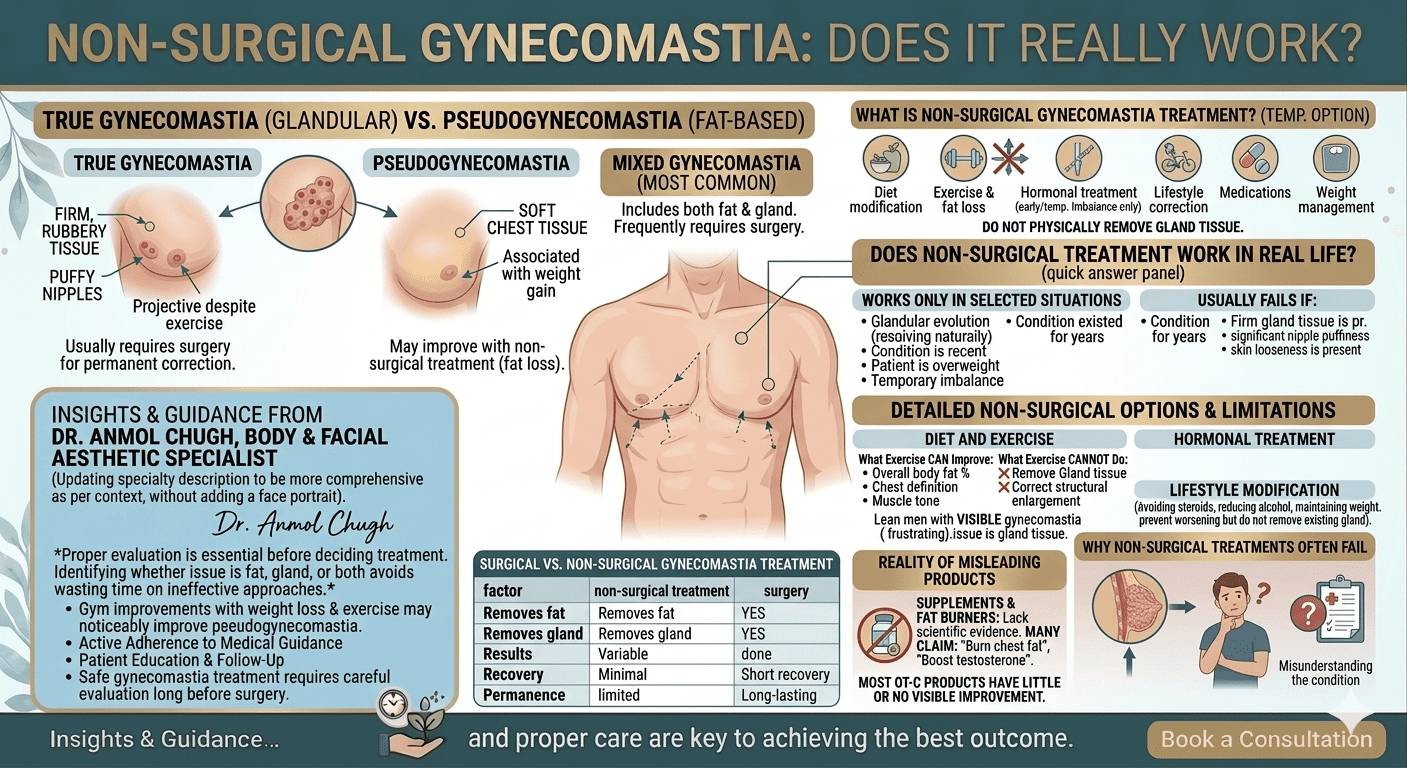 Non-surgical gynecomastia treatment options and effectiveness explained