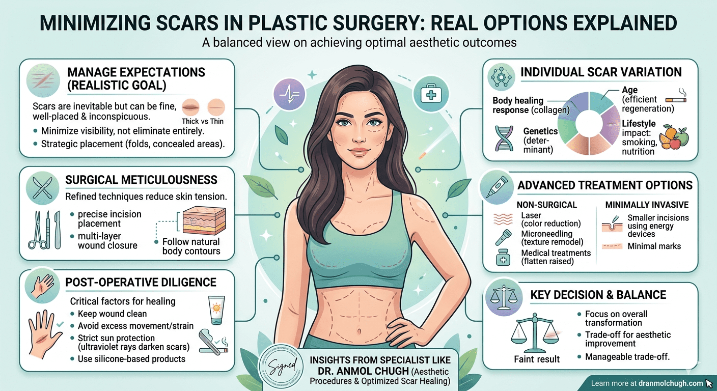 Options to minimize scars in plastic surgery and improve healing