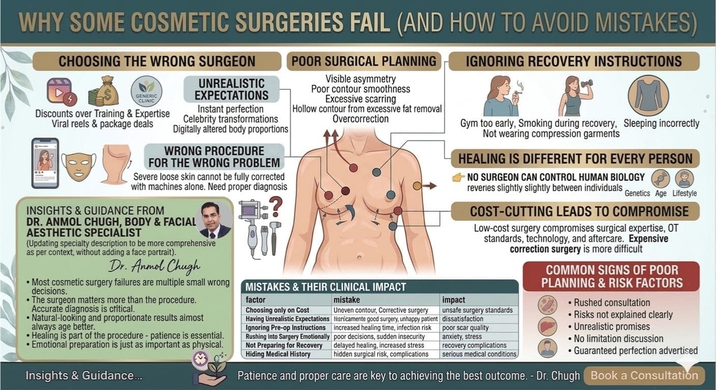 Reasons why some cosmetic surgeries fail and how to avoid common mistakes