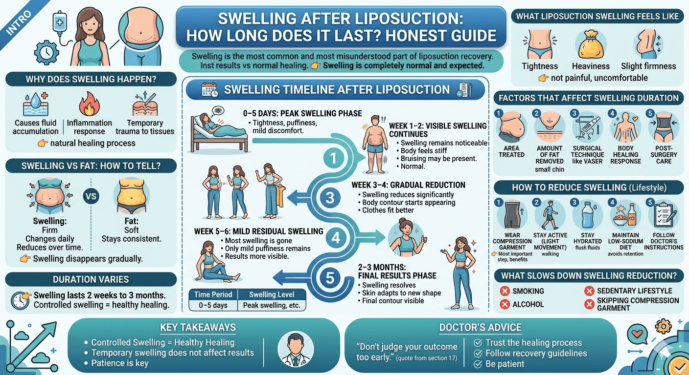 Swelling duration and recovery after liposuction surgery