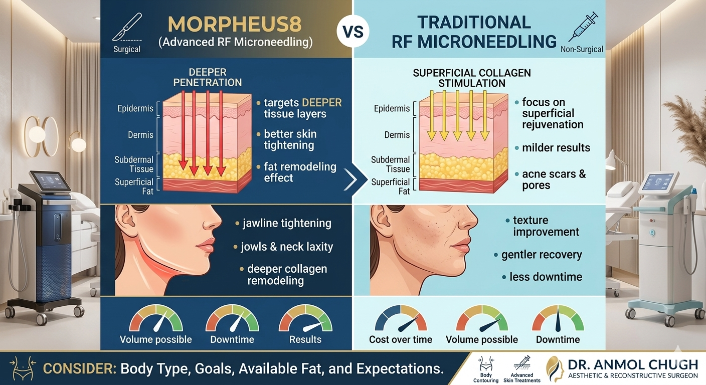 Comparison of Morpheus8 and RF microneedling treatments for skin rejuvenation
