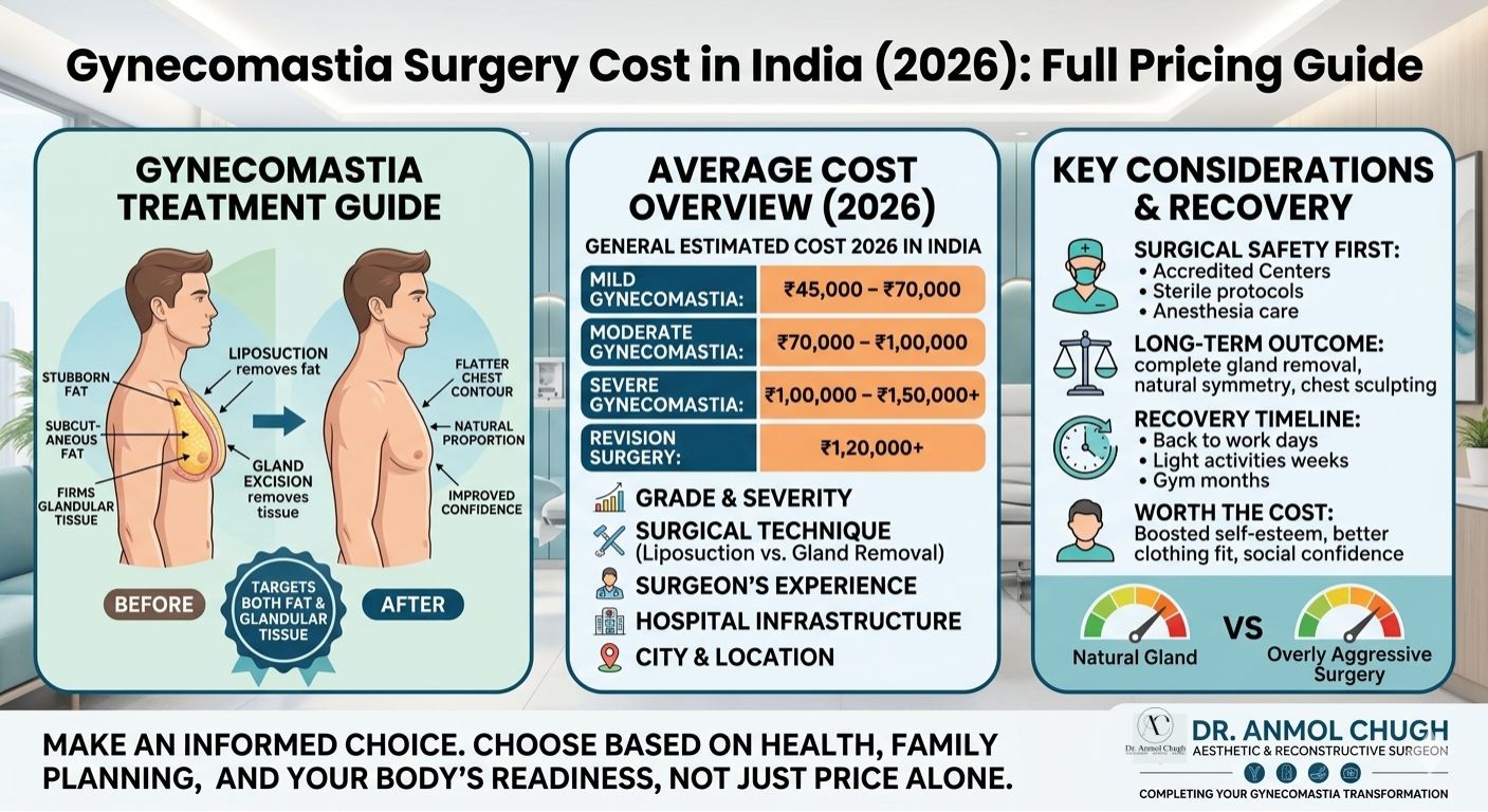 Gynecomastia surgery cost in India with full pricing guide for 2026