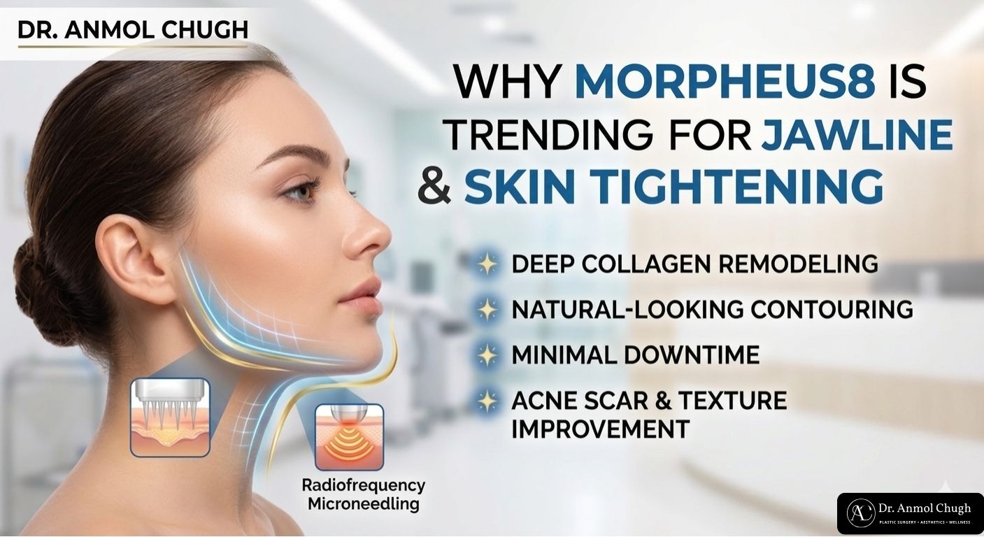 Morpheus8 treatment for jawline contouring and skin tightening