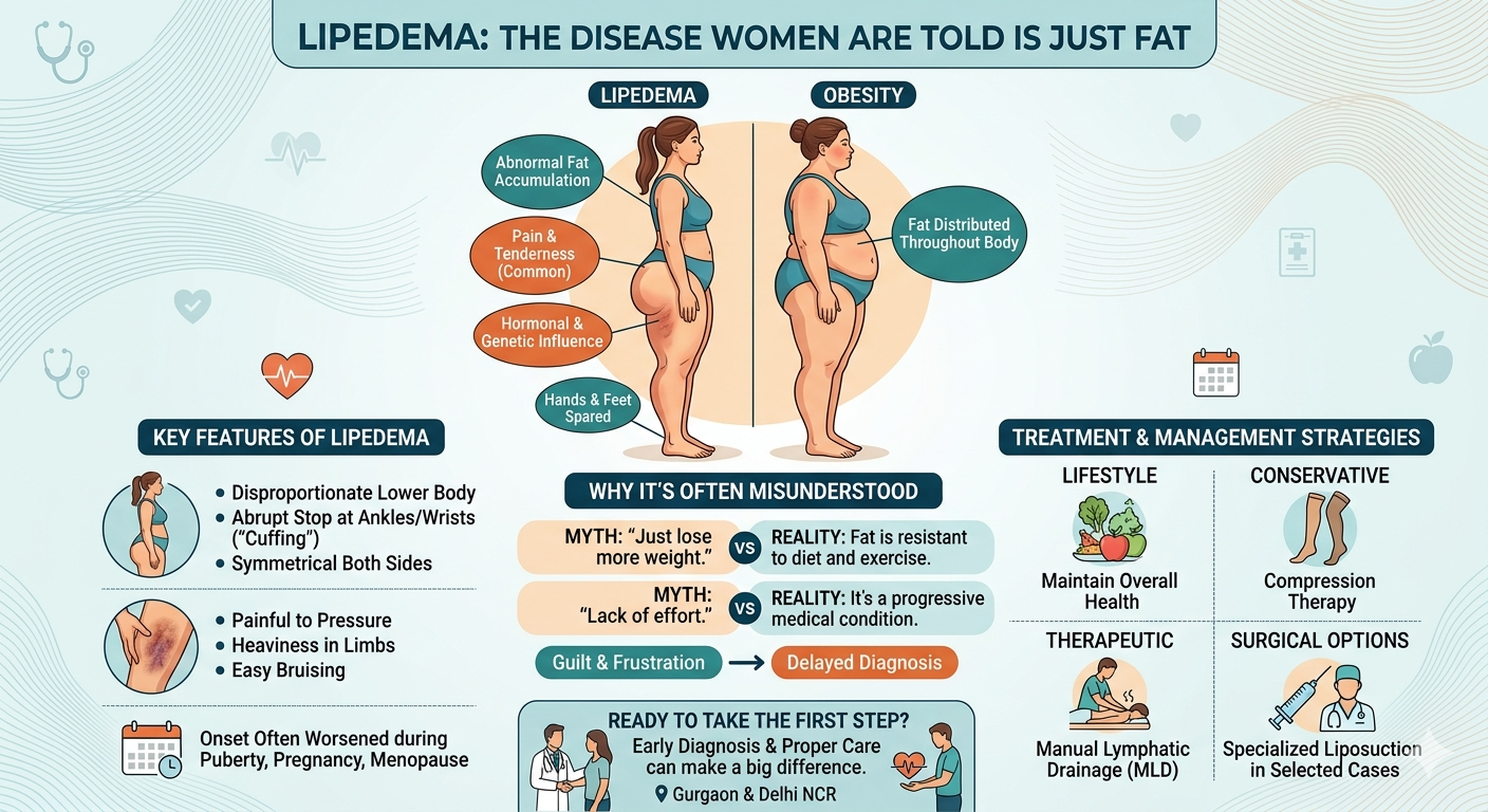 Dr. Anmol Chugh explaining lipedema, a condition often mistaken for excess body fat