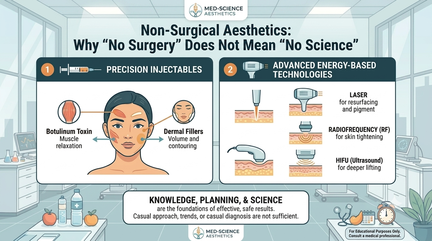 Dr. Anmol Chugh explaining the science behind non-surgical aesthetic treatments and facial rejuvenation