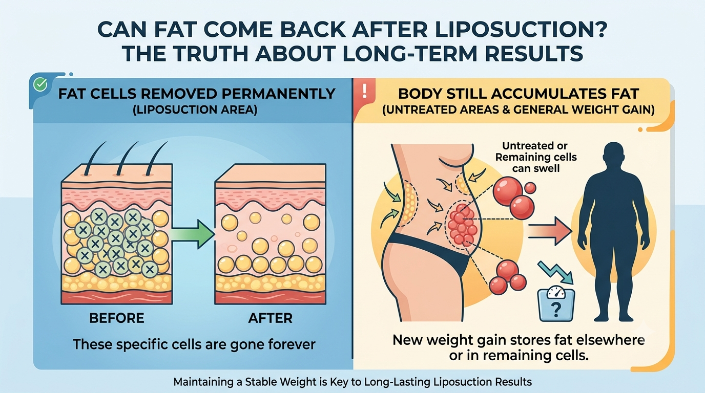 Dr. Anmol Chugh explaining whether fat can return after liposuction and how to maintain long-term results
