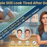 Person looking tired despite getting a good night's sleep