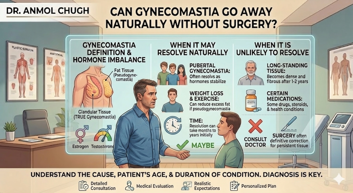 Understanding whether gynecomastia can go away naturally without surgery